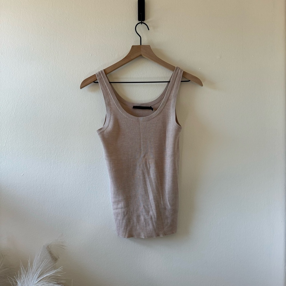 Jenni Kayne Beige Ribbed Tank Top